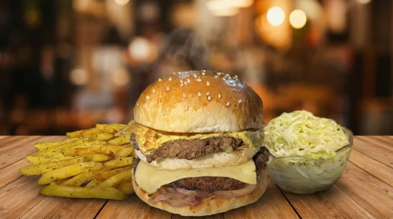 Famous Beef Cheese Double Decker Burger - Rangila Burger