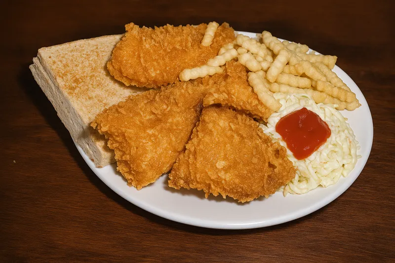 Crispy Fried Finger Fish with Masala Fries - Rangila Burger