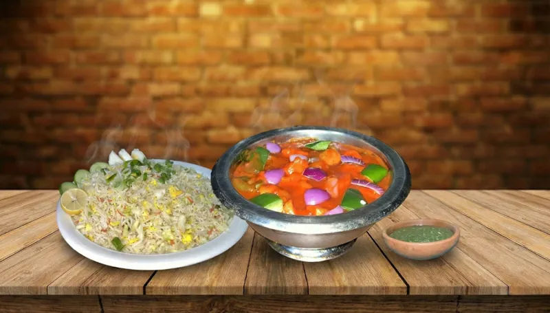 Chicken Shashlik with Egg Fried Rice - Rangila Burger Specialties